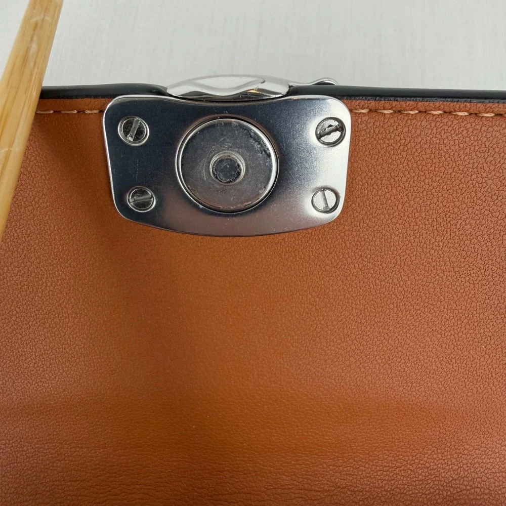 Coach Bandit Wallet Black Luxe Refined Calf Leather Silver Tone 4